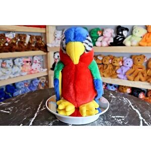 TY Beanie Buddy - Jabber the Parrot | Heart Tag Wear | Vintage | Rare